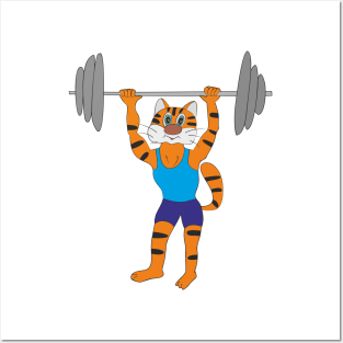 Weightlifter Cat Posters and Art